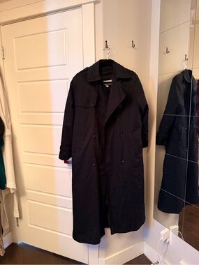 London Fog Men's Navy Double-Breasted Trench Coat
